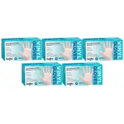 500pc Saniflex Vinyl Disposable Gloves Clear Size M Home Cleaning Work PPE