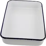 Retro Enamel Baking Pan for Easy Roasting Nonstick Rectangular Bakeware Vintage Design for Bread Cakes and Pastries Space Efficient Kitchen Essential