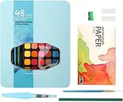 Watercolor Painting Set For Teens - 48 Colors Solid Sketching Pastels Set,Palette Pastels, Travel Palette Design, Art Crafts Painting Supplies For Artists, Amateur Hobbyists
