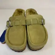 Birkenstock New w/ Box Buckley Shearling Olive Tree Suede Narrow - Select Size