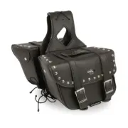 Milwaukee Leather SH57901ZB Medium ZipOf PVC Slanted ThrowOver Studded Saddlebag