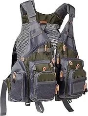 [Bassdash] Strap Fishing Vest Adjustable for Men and Women, for Fly Bass Fishing and Outdoor Activities
