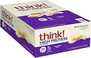 thinkThin High Protein Bars, White Chocolate, 2.1 oz Bar (10 Count)