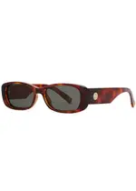 LE Specs Unreal Brown Rectangle-frame Sunglasses One Size