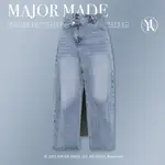 【MAJOR MADE】厚磅前開衩牛仔抽鬚長裙