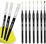 Himmlfel Miniature Paint Brushes drybrush Set,10 PCS fine Detail Paint Brush Dry Brush,Model Paint Brushes Dry Brushes for Citadel Game Model，Large Medium Detailed Models，Model Painting,Warhammer 40k