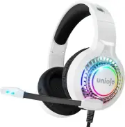 USB Gaming Headset Noise Cancelling Headphones with 7.1 Surround Sound Mic LED