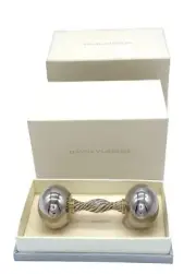 NWB David Yurman Vintage Sterling Barbell Rattle 925 18K 750 Jingle Sound