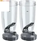 2Set Blender Cups 24Oz/32Oz Cups with Flip-Top To-Go-Lids Fit for Nutribullet Bl