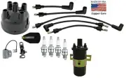 Ford 541 Tractor Distributor Tune up kit ~ 12V Coil & USA Copper Core wires