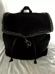 Rebecca Minkoff Women's Woven Chain Backpack Black w/Gunmetal Chain NEW WITH TAG