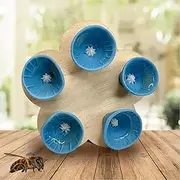 PACIOCEAN 6PCS Bee Insect Drinking Cup, Bee Cups for Garden Thirsty Pollinators Need a Drink, Bees Need Safe Places to Drink! Bee Cups Collect a Teaspoon of Water (Blue)