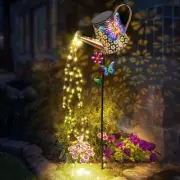Solar Watering Can with Lights Outdoor Garden,Waterproof Garden Stake bronze