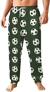[Generic] Men's Sweatpants, Football Icon Arrangement-26, Polyester Joggers, Sweatpants Jogging Pants for Workout Running