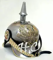 German Prussian Leather PICKELHAUBE Vintage WW1 FR Helmet Cruciform Base
