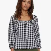 Sanctuary Tidepool Top Black Gem Check - Large