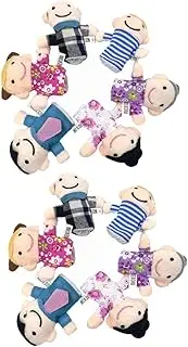 Toddmomy 2Sets Cloth Finger Puppets Interactive Family Members Hand Puppets for Early Learning Imaginative Play for Home Kindergarten and Educational Activities