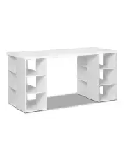 [Artiss] 3 Level Desk with Storage and Bookshelf White