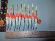 10 NEW WOOD SLIP FLOATS / BOBBERS PANFISH ICE FISHING NO FREEZE UP ON LINE B117