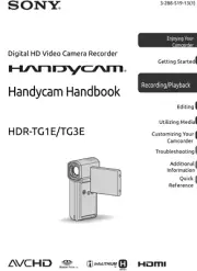 Sony HDR-TG1E / TG3E HD Video Camera Recorder User Manual Reprint FREE SHIPPING