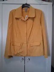 Chico's Faux Suede Yellow Snap Front Jacket NWT Chico's 1 S/M