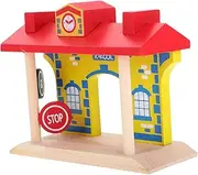 Wood Train Track Accessories Barricade Stations Kids Train Sets Station Toy for Wood Train Track Train Accessories Station
