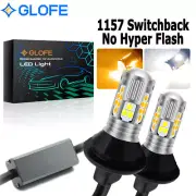 2X 1157 BAY15D LED Turn Signal Parking Light Bulbs Canbus Error Free Amber White (for: Renault)