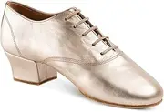 [Rummos] Elite Flextraining 147 Women's Trainer Shoes - Leather Gold/Platinum - Medium (Normal) - 4.5 cm Cuban Heel - Made in Portugal, Gold Platinum, 7 AU