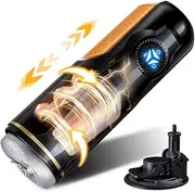 Automatic Male Masturbator, Male Masturbator Cup with 10 Thrusting & Rotating Separate Modes for Stimulation, Hands-Free Electric Male Masturbators for Men with Realistic Opening Suction Base