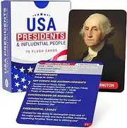 United States History Flash Cards – 75 US American Presidents & Influential People – AP Learning Resource for Studying, Government Teaching Aid Tool, Social Studies Civics Reference – Classroom & Home