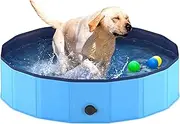 Niubya Portable Dog Pool, Foldable Pet Swimming Tub, Anti-Slip Collapsible Pet Bathtub, Hard Plastic Bath Pool for Pets Dogs and Cats, 40 x 12 Inches