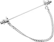 [GAROZATION] Elegant Men's Decorative Tie Pin Collar Pin Chain Brooch for Party Banquet