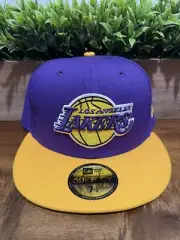 Los Angeles Lakers New Era 2-Tone 59FIFTY Fitted Hat Purple/Gold Size 7 1/8