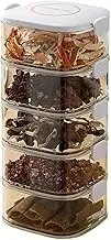 Clear spics Pots - Seasoning Storage Container, Transparent spics Jars | Kitchen spics Rack Organizer, Sealed Cover spics Containers for Salt, Sugar, Cardamom, and Cooking essentiall