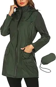[Doreyi] Rain Jackets Womens Lightweight Hooded Waterproof Active Outdoor Raincoats for Hiking