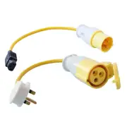 PAT Test Adaptor Set - 110volt 16amp Plug and Socket Adaptor Set