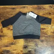 Grayson Mini Infant Long Sleeve Sweatshirt Black Grey Quilted Top 0-3M MSRP $18