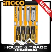 INGCO Wood Chisel Set 4 Piece 6, 12, 19, 25mm TRADE QUALITY HTM-HKTWC0401
