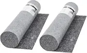 vidaXL 2 x Rolls of Painter's Fleece Non-Slip Underside Completely Waterproof Cover Fleece Protective Fleece Cover Film 50 m 280 g/m² Grey