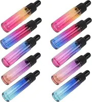 10Pcs Gradient Essential Oil Bottle Glass Dropper Bottles for Oil Blends Tight Seal Durable and Safe Liquid Containers for Travel and Sharing