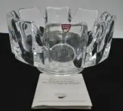 NWT Orrefors Sweden Crystal Serving/Fruit/Salad Bowl-1970s-Lars Hellsten
