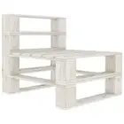 Wood Garden Pallet Middle Sofa White Wooden Outdoor Patio Seating Seat vidaXL