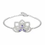 【SWAROVSKI 施華洛世奇】花瓣造型鑲鑽手環