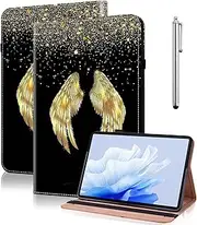 [TUOLISG] Case for Samsung Galaxy Tab S6 Lite 10.4 2024/2022/2020, Folio Flip PU Leather Tablet Case for Galaxy Tab S6 Lite SM-P610/P613/P615/P619/P620/P625/P627, Golden Wings