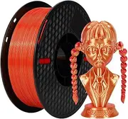 CIADAZ 3D Printer PLA Filament 1KG 1.75mm Triple Color Silk PLA Filament 3D Printing Material Degradable Eco- Friendly Spool Dimensional Accuracy +/-0.03mm Standard 1 Roll - Red&Gold