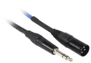 Rockville RCXMB20BL 20' Male REAN XLR to 1/4'' TRS Cable Blue 100% Copper