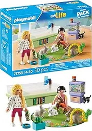 PLAYMOBIL My Life 71753 Family with Rabbits Animal Figures Toy for Children from 4 Years