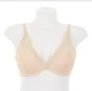 Spanx L83503 Undie-Tectable Underwire Push-Up Plunge Beige Bra Size 36DD