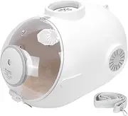 Cat Capsule Backpack - Small Medium Cat Puppy Dog Carrier with Double Adjustable Shoulder Straps - 24L Transparent Shoulder Bag Capsule with Inbuilt Fan Light Food Box for Travel