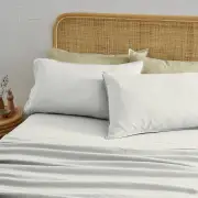 Pure European Linen Flat Sheet Double Size 230X260cm in White by MyHouse-White/Double